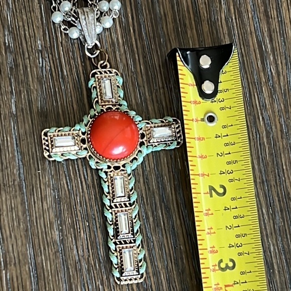 Whimsygoth One of a Kind handcrafted victorian style necklace with Cross pendant - Picture 8 of 8